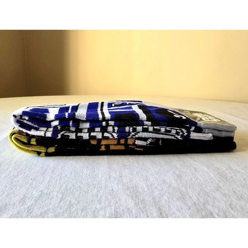 DISNEY STAR WARS R2D2 & C-3PO Movie CREW SOCKS SIZE 6-12, Two PAIR New With Tags